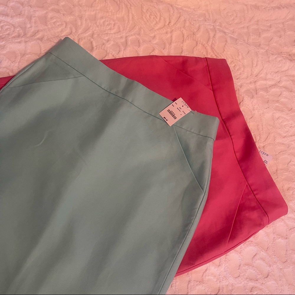 The Pencil Skirt - JCrew in Flamenco and baby aqua- New